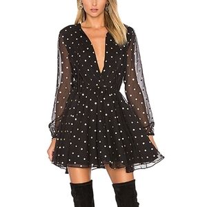 Lovers and Friends Hayley Dress in Gold Dot